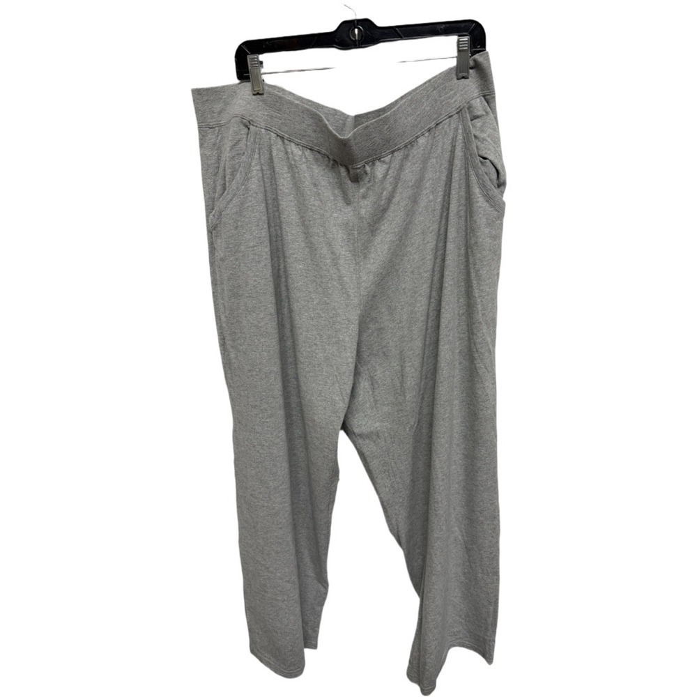 New Directions 100% cotton Gray lounge pants pockets 2X NWT Wide leg